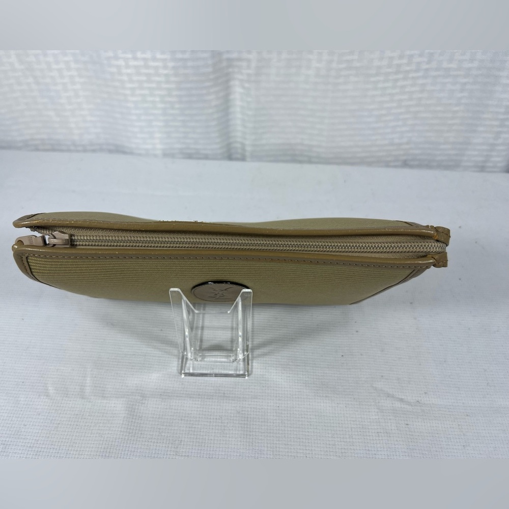 7034: Vintage Yves Saint Laurent YSL Ribbed Canvas Clutch Pouch - Picture 6 of 16